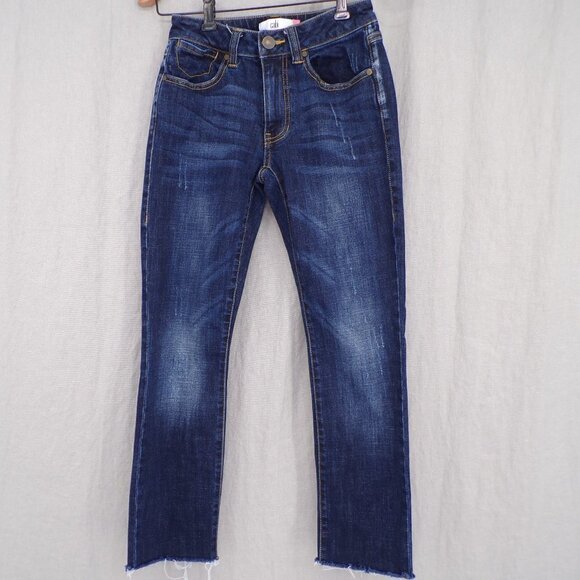 Cabi Women's High Straight Distressed Denim Jeans - size 0 - Picture 1 of 13